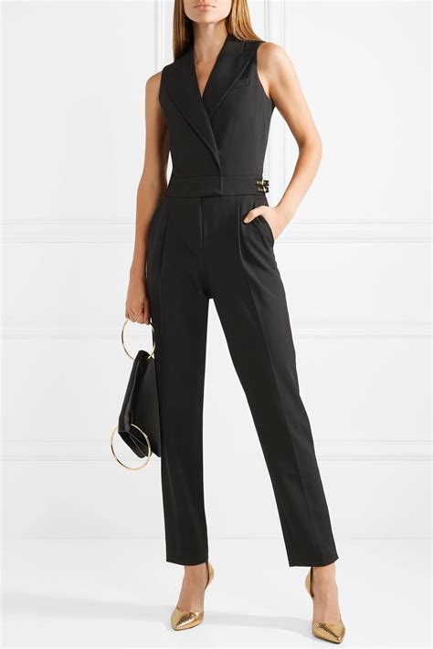 michael kors black gold jumpsuit|Michael Kors sleeveless belted jumpsuit.